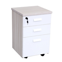 Meuble de Rangement Moderne en Bois à 3 Tiroirs Extensibles avec Serrure, Diviseurs et Roues Universelles pour Bureau à Domicile