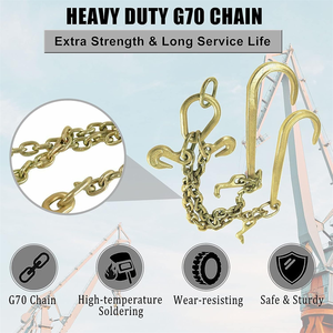 Cadena de Acero Soldada con Ganchos en J, Chapada en Zinc, de Alta Resistencia, Marca Maxplus, Fabricada en China, con Amarre Amarillo, Cadenas de Amarre G80 G100 - Product Image 4