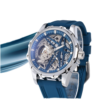 Usine de bijoux OEM ODM Gerlonre Montre mécanique automatique pour homme, style business ajouré, bracelet en caoutchouc lumineux
