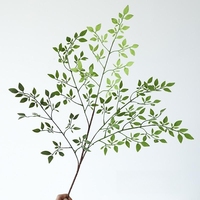 Nouvelles feuilles artificielles de Nandina vertes, haute simulation, toucher réel, pour décoration de mariage, Noël, maison, bureau, restaurant, plante, feuillage