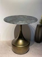 Table basse de canapé en pierre d'agate transparente en cristal bleu Table d'appoint
