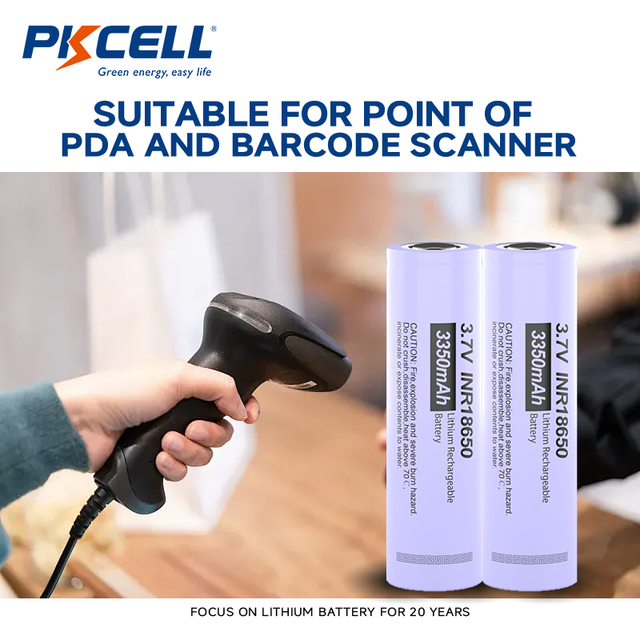 Long Lasting 18650 Battery 3350mAh Replacement Power Source for Industrial PDA and Wireless Barcode Scanner