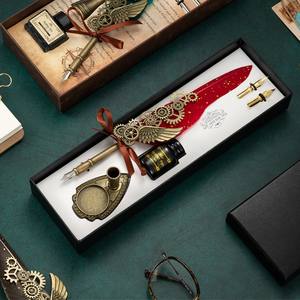 Writing Quill Ink Dip Feather Pen <b>Set</b> for Christmas Gifts Feather Pen <b>Set</b> - Product Image 5