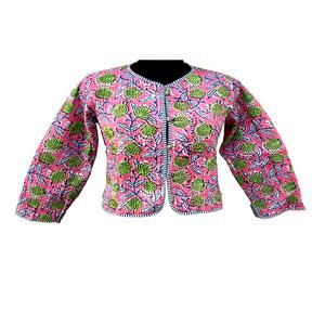 Veste en polaire à fleurs pour femmes, réversible, en coton, manteau court d'hiver pour filles, prix avantageux - Product Image 1