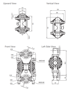 GODO QBY3-80L Aluminum <b>Pump</b> for Sewage Pneumatic Diaphragm <b>Pumps</b> <b>Air</b> Operated Double - Product Image 6