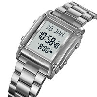 Jam Tangan SKMEI 2277 Muslim Azan, Jam Waktu Sholat Islami, Tahan Air 3ATM, Bahan Stainless Steel, Digital