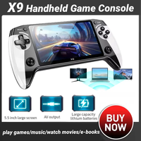 Nouvelle console de jeu portable X9 avec grand écran de 5,5 pouces, écran couleur HD, lecteur de jeux portable avec 10 000 jeux classiques préchargés