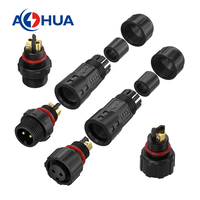 Connecteur M12 à visser, assemblage fil à fil, mâle-femelle, prise étanche, 300V 5A, connecteur d'alimentation 2 broches pour câblage d'éclairage
