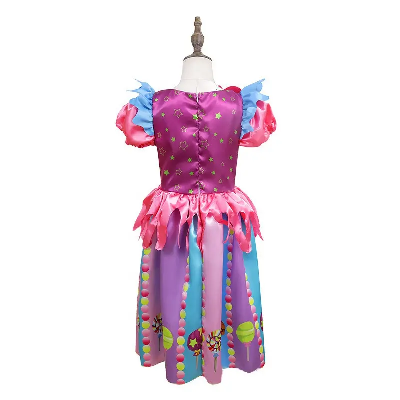 Costume da festa con gonna di caramelle di vendita calda con vestito e fascia per bambini Cosplay Dress Up