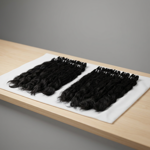 Extensions de cheveux humains Remy indiens lisses noirs, tissage double trame à la machine, pointes pleines - Product Image 1