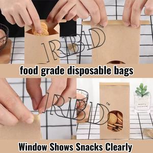 Collations Tin Ties Sacs de boulangerie Kraft avec fenêtre Stockage des aliments Bonbons Biscuits Grain de café Standup Noix Sacs d'emballage pour fruits secs - Product Image 6