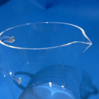 Bécher en verre de quartz transparent personnalisé Rema de 5ml à 10000ml avec bec verseur et poignée coupée à la taille Service de traitement