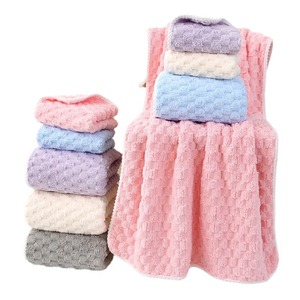 Juego de Toallas de Felpa Coral, 35x75cm 70x140cm, Rectangulares, Suaves, en Rosa, Beige, Morado, Azul y Gris, Toallas de Baño, Toallas Faciales, para Uso Doméstico - Product Image 5