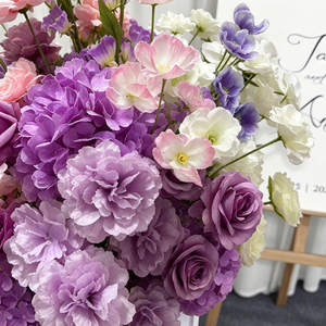 Dreamy Gradient Lavender Purple Blush Pink <b>Artificial</b> Table Centerpiece Floral Arrangement for Wedding Reception - Product Image 2