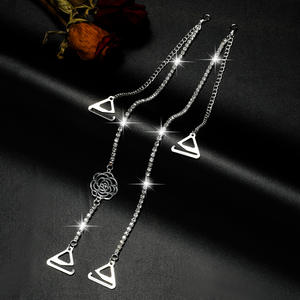 나비 장미 AB와 새로운 여자 모조 다이아몬드 속옷 펜던트, 브래지어 스트랩 노출 가능 - Product Image 5