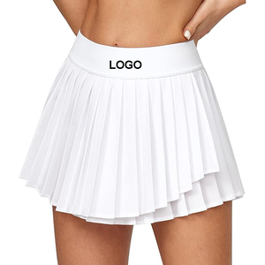 Custom OEM Elastic High Waisted Athletic Skort For Women Pleated Tennis Skirt With Hidden Pocket Workout Golf Tennis Sportswear