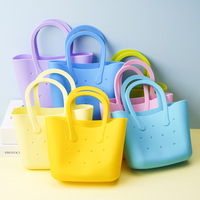 Mini Bolso de Silicona Realista, Perforado, Color Caramelo, Impermeable, para Niñas, Bolsa de Playa, Bolsa de Cosméticos de Viaje, Estilo Nórdico