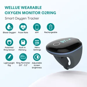 Wellue oksimeter denyut jari bersertifikat CE, oksimeter Bluetooth untuk perawatan kesehatan detak jantung, Apnea tidur cincin Digital SpO2