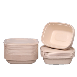 1100ml Food Boxes Takeaway Packaging Bio Bento Lunch Box Bamboo Paper Takeaway Disposable Food Container