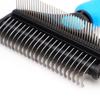 Brosse démêlante et anti-chute 2-en-1 professionnelle pour animaux de compagnie (chats et chiens) – Nouveau design, marque privée