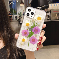 Coque de téléphone transparente à fleurs personnalisée pour iPhone 13 promax 12 mini xs 14 15 Pro Max Plus coque de téléphone à fleurs transparentes