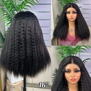 5x5 Yaki Straight SDD <b>Wig</b> 100% <b>Human</b> Hair Kinky Straight Glueless <b>Wig</b> - Product Image 2