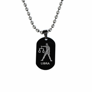 Yunnique - Colgante con signo del zodiaco Libra, de acero inoxidable, unisex, regalo, joyería de constelación - Product Image 1