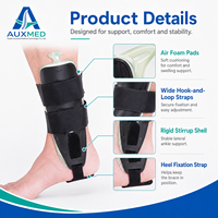 Attelle de cheville médicale Premium Auxmed souple pour activités de plein air, respirante, réglable, à compression, antidérapante, protection pour hommes et femmes, avec gel