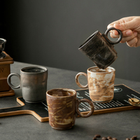 Tasse en porcelaine de petite capacité de Style arabe de haute qualité conception émaillée tasses en céramique grès glaçure réactive tasse à café Logo