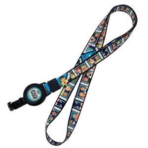 Porte-badge rétractable personnalisable avec cordon, vente en gros, personnalisé, écologique, imprimé UV, en nylon/polyester pour carte d'identité - Product Image 5