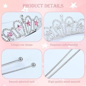 BELLE WORLD InSowni 8 Pièces Serre-têtes Scintillants Argentés avec Couronne Étoile en Strass pour Femmes et Filles, Accessoires de Tête pour Mariage, Anniversaire, Bal de Promo - Product Image 3