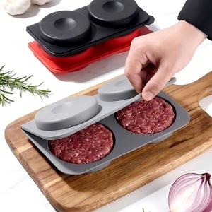 Nouvelle Presse à Hamburgers Antiadhésive Personnalisée, Moule à Viande en Silicone à 4 Cavités pour BBQ, Sans BPA - Product Image 2