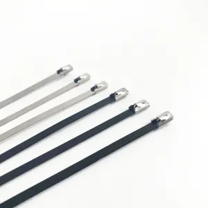 Uv resistant acid and alkali resistant SS316 PVC coated stainless steel cable tie 4.6x200mm 7.9x200mm