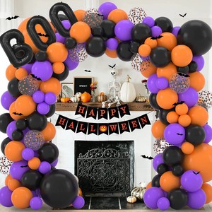 New Hot Halloween Latex <b>Balloon</b> Chain Set Halloween Spider Web <b>Decoration</b> Party <b>Balloon</b> Set - Product Image 2
