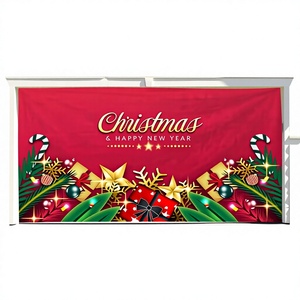 Nouvelle Tapisserie de Noël 2022 pour Porte de Garage Extérieure, Décoration de Fête, en Polyester Personnalisable, Lavable en Machine - Product Image 1