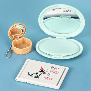 SUNSHING <b>Foldable</b> Makeup <b>Mirror</b> Portable Travel Small Jewelry Earring Storage Box With <b>Mirror</b> Keychain Mini Purse <b>Mirror</b> - Product Image 4
