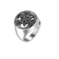 Bagues en Acier Inoxydable Style Punk Vintage avec Croix et Pierres Précieuses, Tailles Mixtes, Motifs Multiples, Bijoux Plaqué Or pour Hommes – Vente en Gros