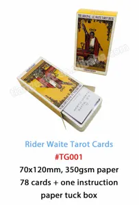 Özel baskı toptan güverte 7x12cm 78 kartları orijinal tarot kartları kılavuz