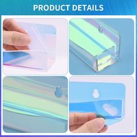Étagère murale pour vernis à ongles de 15 pouces, lot de 6 présentoirs en acrylique transparent arc-en-ciel, montage mural, facile à utiliser