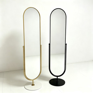 <span class=keywords><strong>Miroir</strong></span> sur pied pleine longueur personnalisé et élégant avec cadre métallique doré et <span class=keywords><strong>angle</strong></span> réglable pour salon - Product Image 1