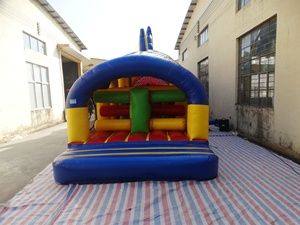 Popular amarillo azul tiburón inflable juego obstáculo - Product Image 4