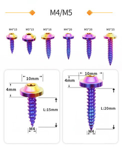 Vis autotaraudeuses GR5 à tête Torx en titane coloré, système de mesure métrique, taille 5 mm, directement de l'usine - Product Image 4