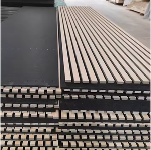 Tableros absorbentes de sonido MDF impermeable modelo 3D diseño Anti-ruido madera a prueba de sonido techo PVC <span class=keywords><strong>pared</strong></span> paneles acústicos - Product Image 5