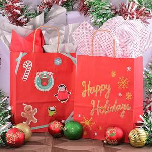 Petit sac cadeau en papier kraft avec poignées, sac fourre-tout artisanal pour boutiques, magasins de détail, fêtes d'anniversaire, sac en papier pour boutique - Product Image 6