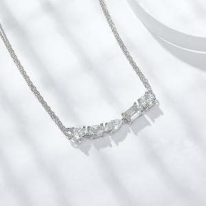 Collier pendentif en moissanite, bijoux minimalistes en argent pur, simples et de haute qualité, tendance - Product Image 4