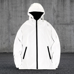 Chaqueta Acolchada Blanca con Capucha para Hombre, Impermeable, con Cierre, Casual, para Invierno, Corte Regular, Relleno de Poliéster, Ligera - Product Image 3