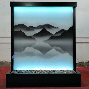 Fuente <span class=keywords><strong>de</strong></span> <span class=keywords><strong>Agua</strong></span> Interior con Espejo, Cascada <span class=keywords><strong>de</strong></span> Vidrio con Luz LED para Decoración del Hogar - Product Image 3