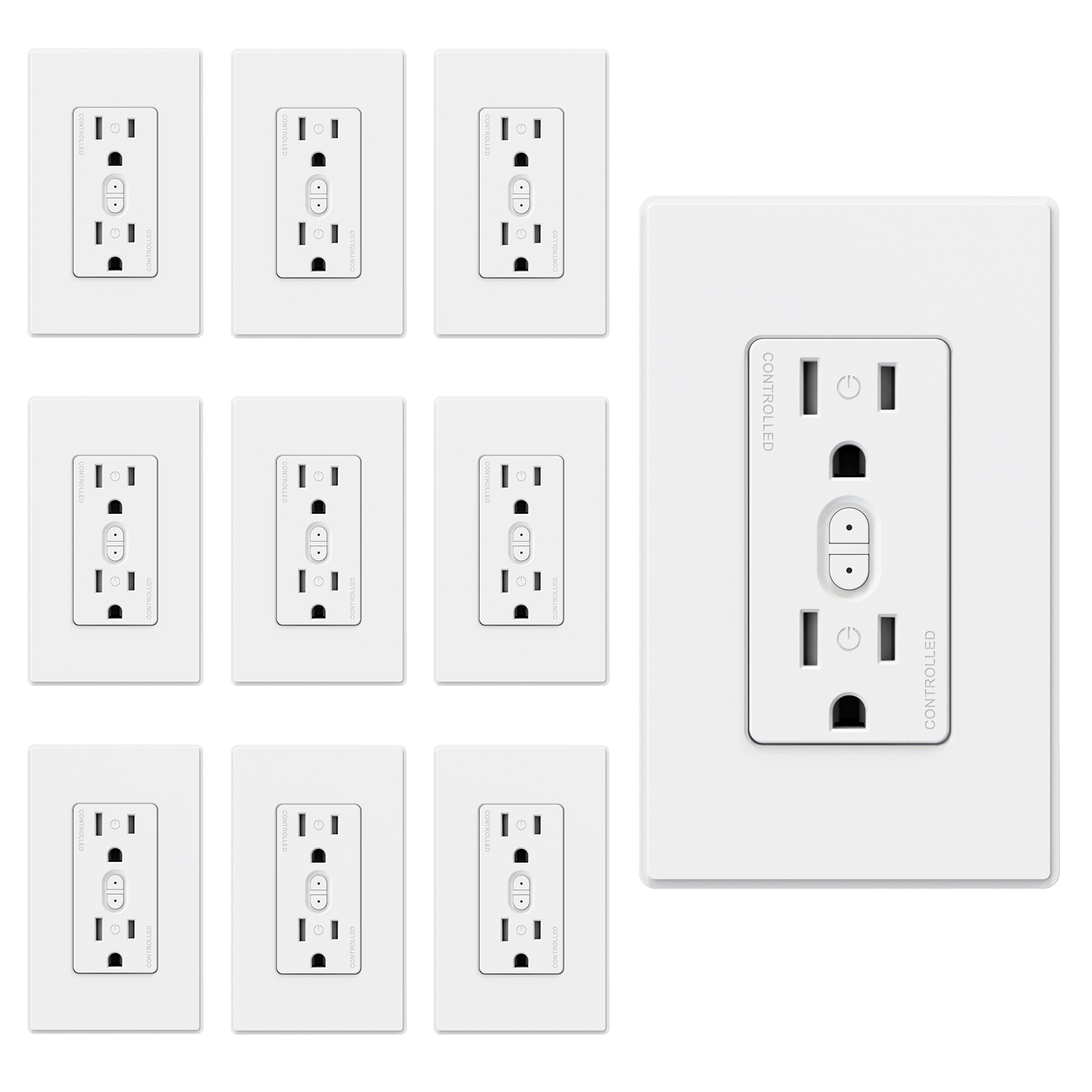 ELEGRP US Standard <strong>15A</strong> Tuya <strong>Smart</strong> <strong>Plug</strong> Power <strong>Smart</strong> <strong>In</strong>-Wall Outlet Wifi Compatible with Energy Monitoring