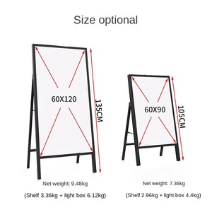 Afficheur <span class=keywords><strong>LED</strong></span>, panneau d'affichage, verre trempé, cadre métallique pliable, support de sol, station de recharge mobile verticale, boîte lumineuse, publicité - Product Image 4