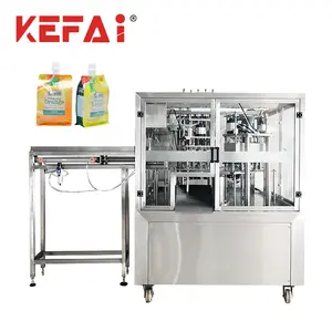 KEFAI otomatik döner suyu emzik çantası doldurma kapaklama makinesi Premade stanspout emzik çantası dolum paketleme makinesi